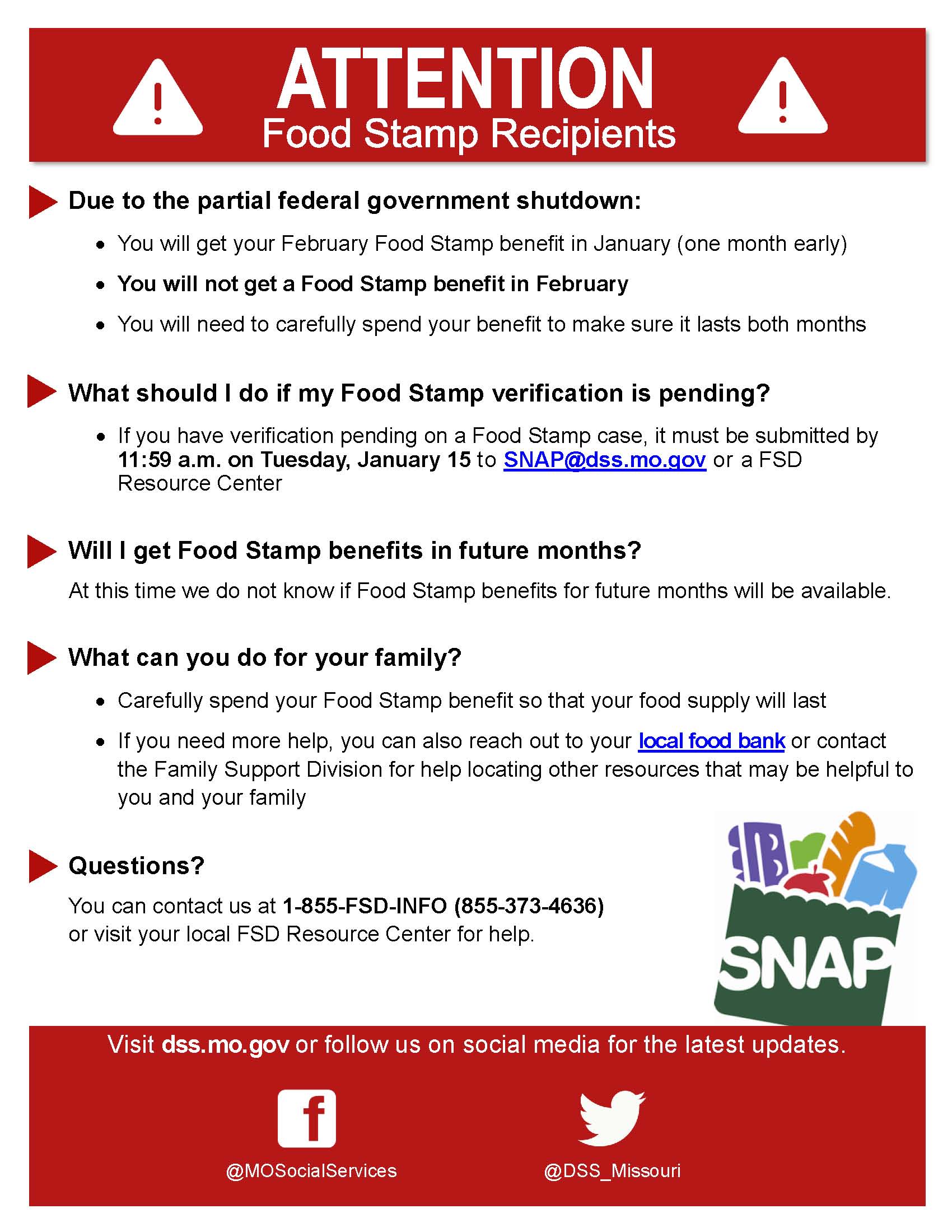 OACAC Important Information for Food Stamp Recipients
