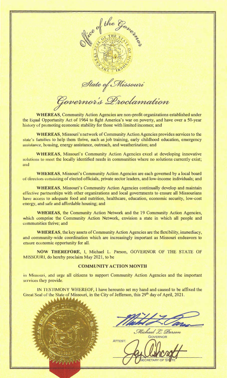 OACAC | Governor’s Proclamation for Community Action Month