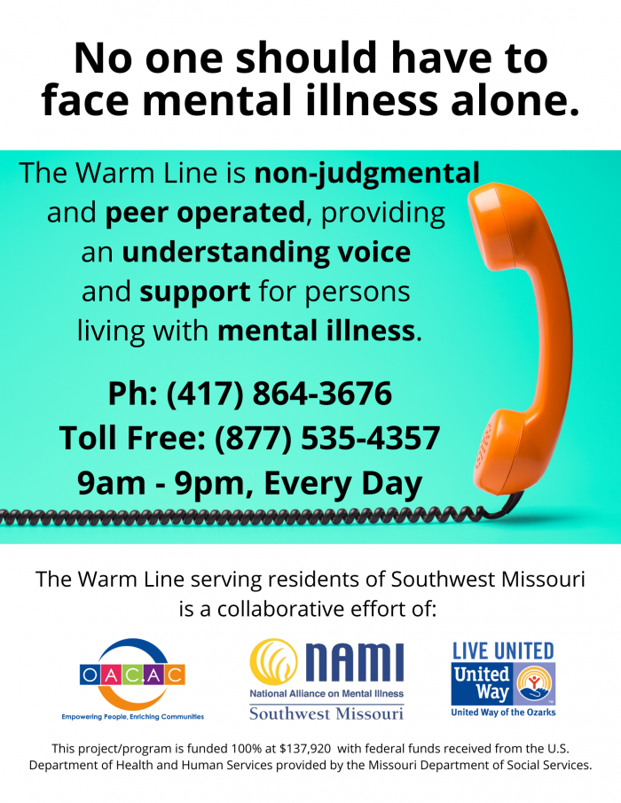 OACAC The Warm Line Is Here For You