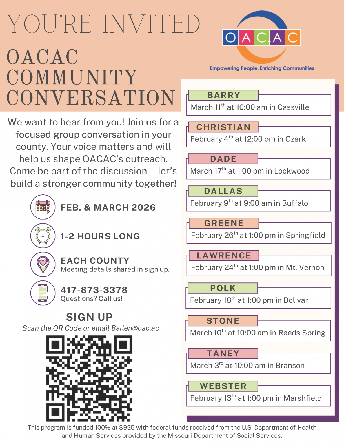 OACAC | 2026 Focus Groups